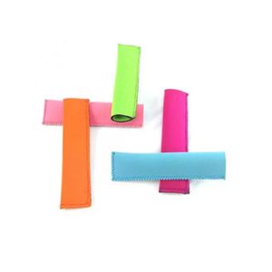 2022 Vente en gros Popsicle Holders Pop Ice Sleeves Freezer Pop Holders 15x4.2cm pour Kids Summer Kitchen Tools 10 couleur