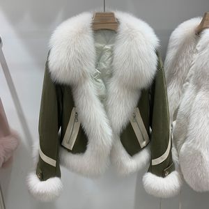 2022 femmes hiver réel renard fourrure manteaux 2022 nouveau Style automne épais chaud blanc duvet de canard doublure dame naturel fourrure vestes