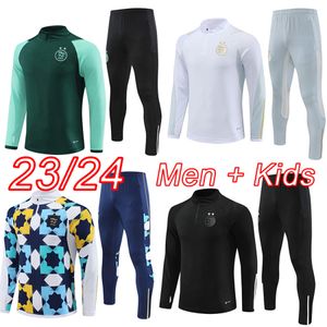 2023 2024 Algeria Long Sleeves Soccer Tracksuit Men and Kids Kit 23 24 Adult Football Training suit Child Jogging Tracksuits Algerie survetement football