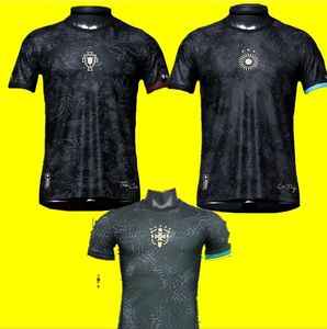 2023 2024 Fans ARgentina Portugal Brasil Camisetas de fútbol The Siu La Pulga Jersey Special Saka Rice Messise Camisa negra Uniformes