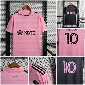 2023 2024 Inter Soccer Jerseys Pink Black Home Away CF Miamis10 Lionel 17 Martínez 18 Jordi Alba 23 24 Camiseta de fútbol Hombres Mujeres Niños Fans Versión Kits de camisa