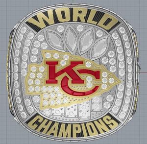 Bague de championnat des champions de l'équipe du Super Bowl KC 2023 2024, avec boîte d'exposition en bois, Souvenir pour hommes, cadeau pour fans de Sport