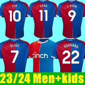 2023 2024 Olise Crystal Soccer Jerseys 23 24 Zaha Eze J.ayew Palace Home Camiseta de fútbol de alta calidad superior Kit Benteke Schlupp Mateta Edouard