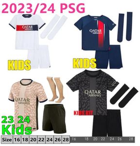 Kits de camiseta de fútbol Paris 2023/2024 para niños: MBAPPE Lee Kang In, camiseta con calcetines, uniforme de fútbol