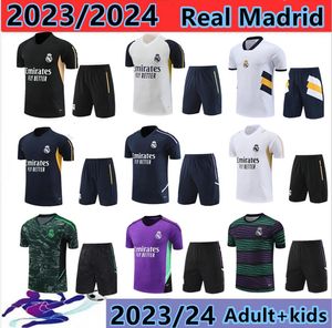 2023/2024 Real Madrids Tracksuit Set Training Suit 23/24 Benzema Men and Kids Kids Short Vest Football Training Football Sleed Chandal Futbol Survey 88