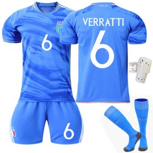 2023-24 Coupe de football Jersey Italie Home Blue n ° 6 VILLATI 1 DONARUMA 18 Barrera