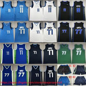 2023-24 New City Basketball 77 Lukadoncic Jersey Home Away Awayed 11 Kyrieirving Jerseys Sports Sports Black Blanc Blanc Blue Shirts Shirts Pants