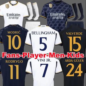 2023 24 Real Madrid Soccer Jerseys Fans Player Version 2023 2024 Kit MODRIC camiseta VINI JR CAMAVINGA TCHOUAMENI mADRIdes maillot de football ensembles pour enfants