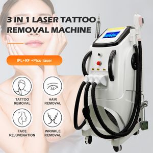 2023 3 en 1 Opt Depilación Rejuvenecimiento de la piel Láser Nd Yag 755nm Peeling de carbono Eliminación de tatuajes RF Estiramiento facial Máquina de belleza