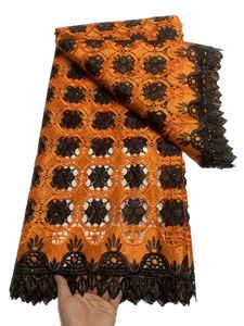 2023 Mujeres africanas Cuerda de poliéster Cordón bordado Cordón Guipure multicolor Tela de malla Vestido de fiesta 5 yardas Atractivo diseño de estilo moderno nigeriano YQ-1089