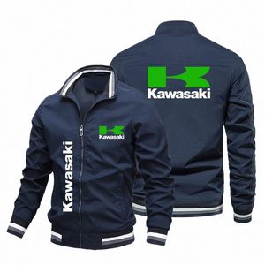 2023 Automne Nouveaux hommes Kawasaki Logo Imprimer Veste de moto Casual Fi Coupe-vent Biker Veste Racing Wear Hommes Vêtements I1Ls #