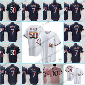 2023 Jersey de béisbol 7 Julio Urias 50 Mookie Betts 34 Fernando Valenzuela Dodgers City Azul Negro Jerseys cosidos en blanco Tamaño S - XXXL