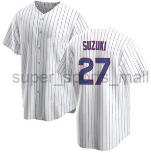 2023 Maillots de baseball Seiya Suzuki 27 Jersey White Stripe Color Button Up Hommes Taille S-XXXL Cousu Nouveau