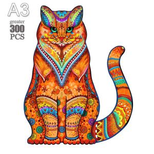 2023 Cat Animal Puzzles de madera para adultos Kids Jigsaw Mysterious 3d Puzzle Interactive Games Gifts Toys Educational Child
