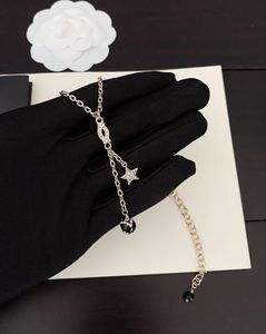 Collier en perles noires pour femmes, nouveau Design, étoile à cinq branches, conforme au collier en laiton ZP, 2023