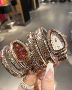 2023 Diseñador de moda personalizado en forma de serpiente Baoge Inicio Mismo conjunto de diamantes vintage Moda Versátil Reloj de mujer de cuarzo al por mayor