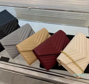 2023 bolsos de diseñador bolsos de hombro de cadena clásica de cuero para mujer bolso de tarjeta senior moda 5 colores tamaño 20cm