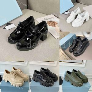 2023 Designer Monolith Casual Chaussures Femmes Mocassins Chaussure Cloudbust Véritable Chaussure En Cuir Augmentation Plate-Forme Baskets Talons Classiques Brevet Mat Chaussure Avec Boîte