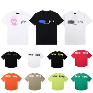 2023 Diseñador PA Camiseta Camisetas de lujo Imprimir Palmas Camisetas Hombres Mujeres Ángulo Manga corta Casual Streetwear Tops Ropa Ropa Tamaño S-XL