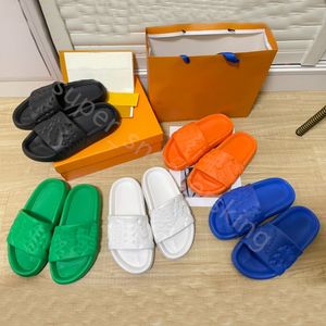 2023 Sandalias de diseño Hombres Mujeres Zapatillas Verano Damas Lujo Vintage Mula Plano Negro Blanco Marrón Verde Playa Turismo Zapatilla Mujer Sandale Diapositivas 35-46