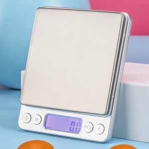 2023 Balanzas de cocina electrónicas digitales Dice 0.01g Peso de bolsillo Joyas Pesaje Cocina Panadería Balanza de pantalla LCD con caja de venta al por menor 500g / 0.01g 3KG / 0.1g Dropshipping