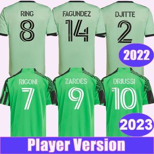 2023 DRIUSSI RING Player Version Soccer Jerseys 22 23 DJITTE CECILIO FAGUNDEZ HOESEN REDES FINLAY Accueil Vert Noir Chemises de football à manches courtes Uniformes