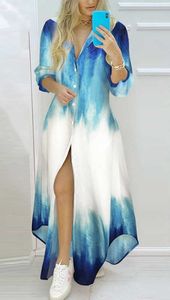 2023 elegantes vestidos camiseros para mujer verano playa fiesta falda corta de talla grande manga larga mujer ropa moda sexy