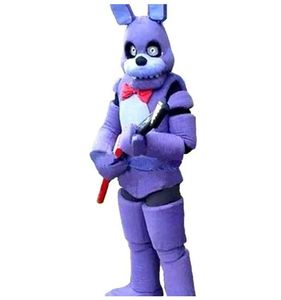 2023 Vente d'usine chaude cinq nuits à Freddy FNAF Toy Creepy Purple Bunny Costume de mascotte Costume Halloween Noël Robe d'anniversaire Meilleure qualité