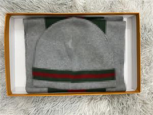 2023 diseñador de moda señoras para hombre bufandas de punto conjunto de sombreros de invierno cálido sombrero y bufanda Beanie hombres con caja