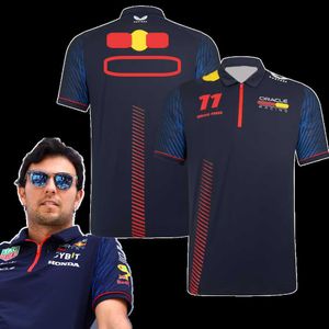Fashion F1 Men's Polo Formula One Team Oracle Red Color Bull Racing Sergio Perez Racing Suit Fan Supporter Moto Tees