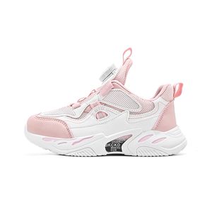 2023 mode hotsale chaussures pour enfants rose gris rouge noir vert printemps bouton rotatif maille respirante chaussures de sport baskets Color3