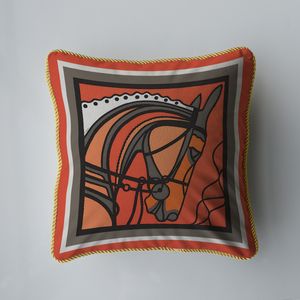 Housse de coussin en soie cheval, Design de marque de luxe, à la mode, pour canapé, chaise, voiture, décoration de la maison, 2023