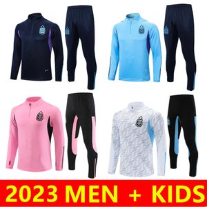 2023 Chándal de fútbol Chaqueta previa al partido Strike Drill MARADONA ENZO MESSIS 23/24 Argentina Traje de entrenamiento de fútbol Manga larga Jogging Futbol Chandal Hombres Tamaño para niños