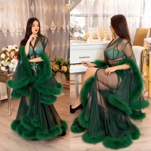 2023 vert femmes enveloppes Sexy fausse fourrure pyjama pour femme femmes hiver peignoir pure chemise de nuit longueur de plancher Robe demoiselle d'honneur châle