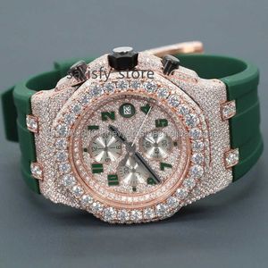 Montre de luxe hip hop pour femmes, marque supérieure, VVS, clarté, Moissanite, diamant clouté, 2023