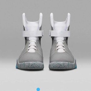 2023 HOT Limited Sale Automatic Laces Chaussures Air Mag Sneakers Marty Mcfly's Led Back To The Future Glow In The Dark Grey Mcflys Man Sports Taille 38-46