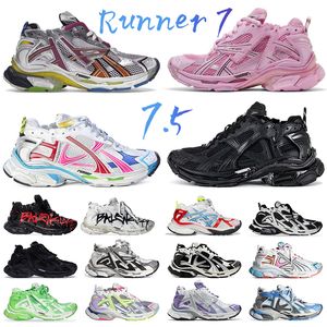 Designer Runner 7.0 7.5 Zapatos de vestir para hombre para mujer Todo Negro Graffiti Blanco Gris Azul Rojo Rosa Lima Marrón Mocasines Marca de lujo Entrenadores Zapatillas de deporte de gran tamaño Dhgate