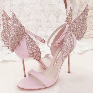 2023 Hot Webster Butterfly Sandals Fashion Sophia Webster Evangeline Angel-wing Sandales à talons hauts Stiletto Ankle Strap