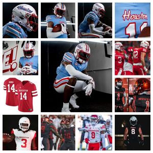 Maillot de football des Cougars de Houston 2023 18 Joshua Cobbs 24 Haulcy 76 Patrick Paul 13 Indiana Wijay 27 Mike Welch 70 Max Banes 58 Shamar Hobdy-Lee 75 Jack Freeman