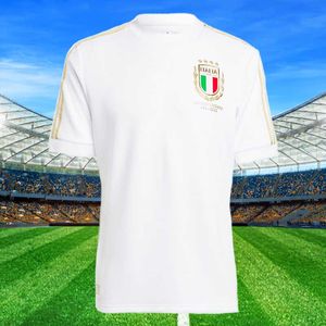 2023 Italia camisetas de fútbol Italia 125 aniversario VERRATTI CHIESA maglie BARELLA BONUCCI entrenamiento previo al partido calentamiento jersey uniformes mejor calidad camiseta de fútbol