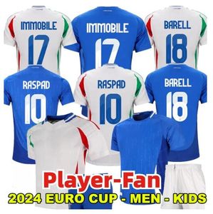 2024 Jerseys de fútbol Italia Maglie da Calcio Totti Verratti Chiesa Traje de entrenamiento 2024 Italia 24 25 Camisa de fútbol Lorenzo Men Set Uniforme