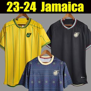Maillots de football de la Jamaïque 2023 domicile bleu 23 24 entraînement à l'extérieur maillots de football noirs