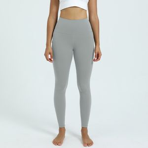 2023 lu material desnudo pantalones de yoga suaves mujeres yoga cintura alta sus polainas deportes gimnasio fitness dama