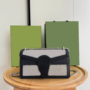 Sac de créateur de luxe avec accessoires de couleur rétro, associé à un sac à bandoulière simple en denim jacquard, sac à chaîne 5A, 2023