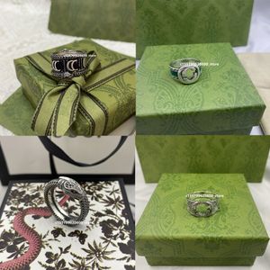2023 Luxury Designer Ring Designer Bijoux Sterling Silver Ring Tiger Head Turquoise Lettre décoration Esprit Snake Environ Ring Engagement Gift Men and Women