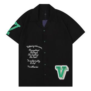 2023 LUXE Designers Chemises Hommes Mode Tiger Lettre V chemise de bowling en soie Chemises Décontractées Hommes Slim Fit Chemise À Manches Courtes M-3XL