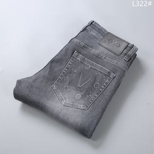 2023 hommes femmes designer pantalon gaufrer lettres denim jeans fermeture éclair ourlets poche lettre printemps été pantalons décontractés gris 29-42