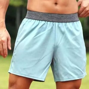 2023 Hommes Yoga Sports Outdoor Fitness Séchage rapide lululemers basketball mens sexy Shorts Couleur unie Casual Running lulu Quarter Pant lulusr