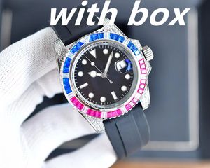 AAA para hombre Relojes con movimiento mecánico automático Deluxe Negro Azul Cerámica Zafiro Dial Jubileo Pulsera Reloj relojes de lujo para hombre