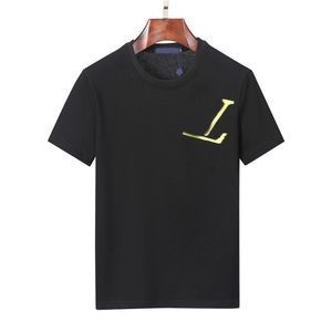 2023 Diseñador para hombre Camisetas para hombre Verano Pecho Frente Amarillo Bordado Letras Imprimir Camiseta Streetwear Algodón Mujeres Lujos Camisetas Ropa Negro